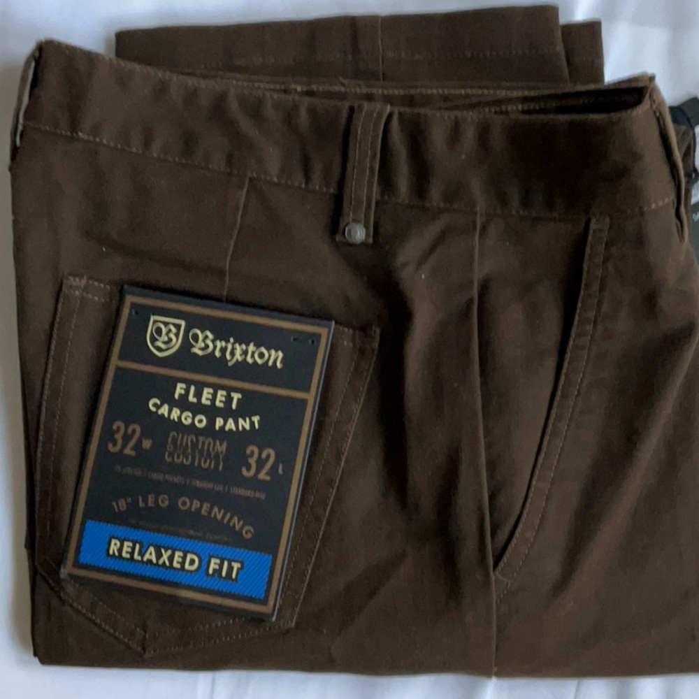 Brixton Fleet Cargo Pants 32x32 Brown NWT